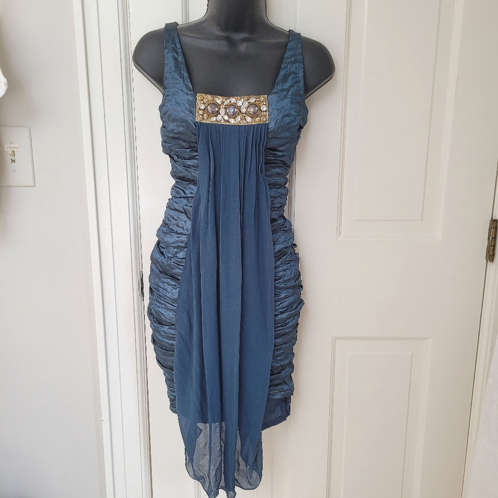 Nicole Miller Embellished Metallic Dress Size 2